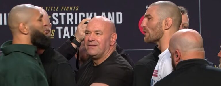Sean Strickland Fires Back After Khamzat Chimaev Sparks UFC 328 Chaos at Faceoff