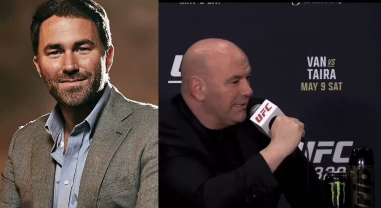Dana White unloads on Eddie Hearn after ‘clout chaser’ jab over Tyson Fury and Anthony Joshua talks