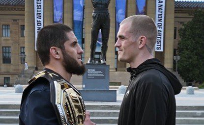 Islam Makhachev, Ian Machado Garry Face Off Ahead of UFC 330